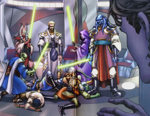Mistrzowie Jedi nad ciałami swych padawanów