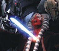 Śmierć Shaak Ti w wyciętej scenie do Zemsty Sithów (obecnie niekanoniczna).