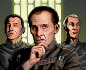 Tarkin (pośrodku) na krótko przed końcem wojen klonów.