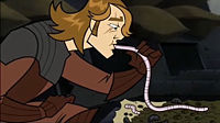 Anakin w ciężki warunkach polowych dożywia się robakami.