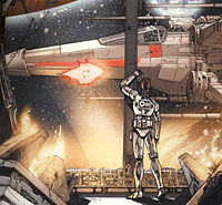 TK-622 obserwuje Luke'a Skywalkera lecącego zniszczyć Gwiazdę Śmierci.