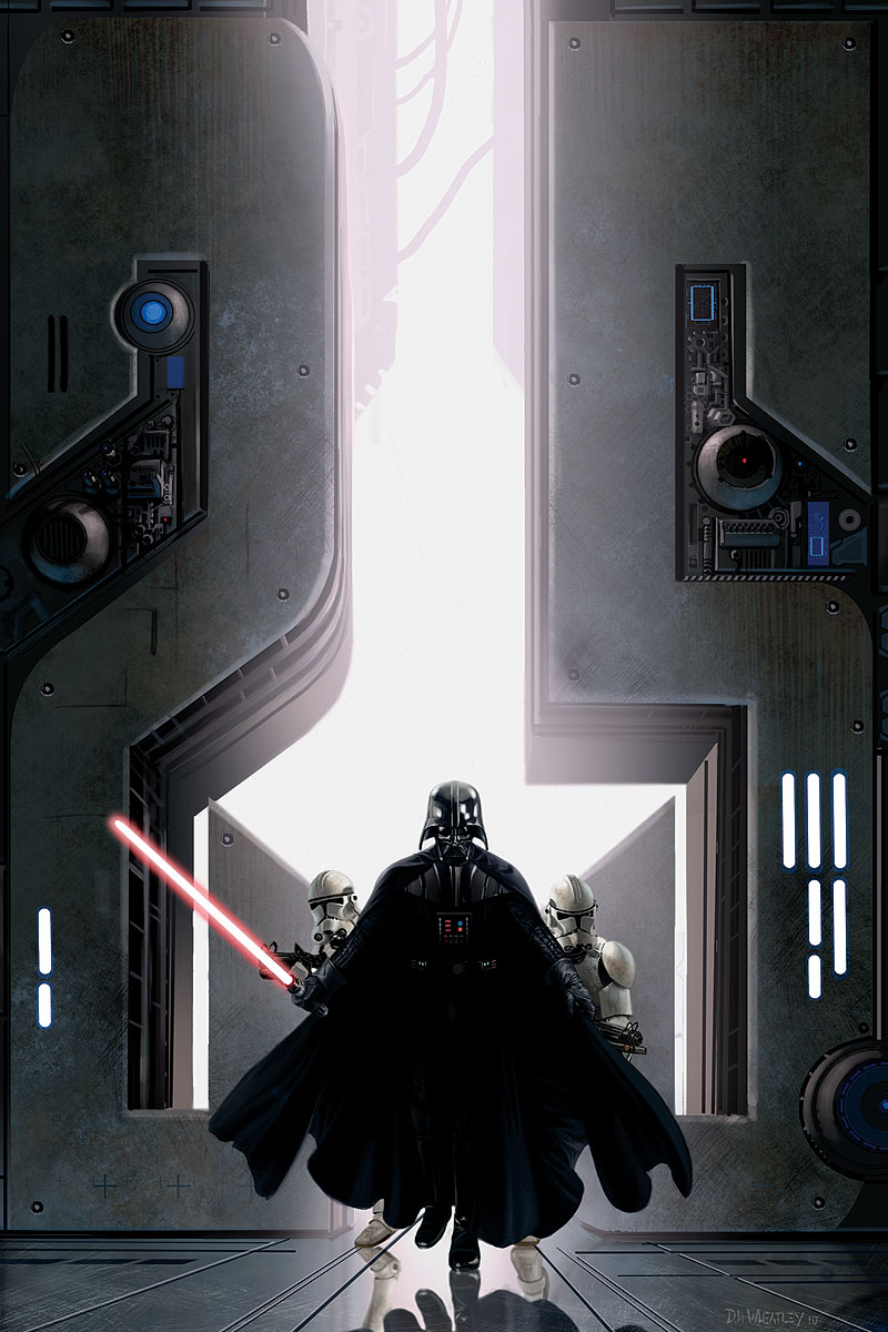 Darth Vader i zaginiony oddział 1 - Alternatywna ilustracja na okładkę autorstwa Douglasa Wheatleya.