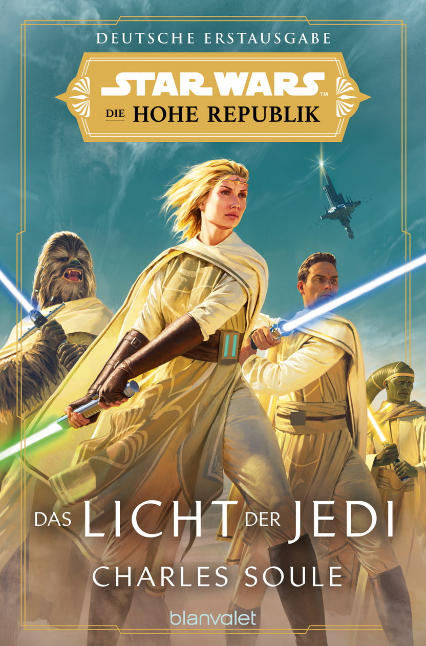Niemiecka okładka powieści — Das Licht der Jedi.